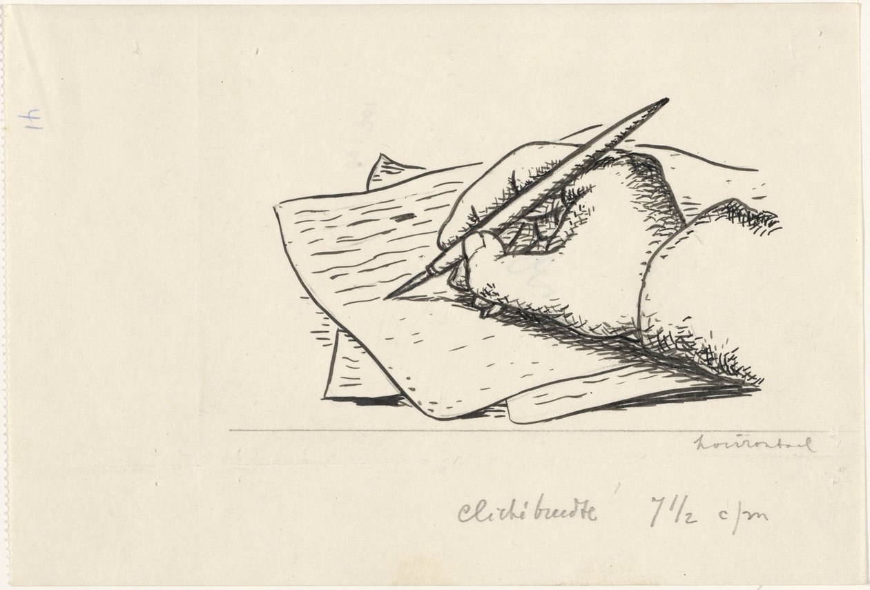 mão escrevendo de Leo Gestel