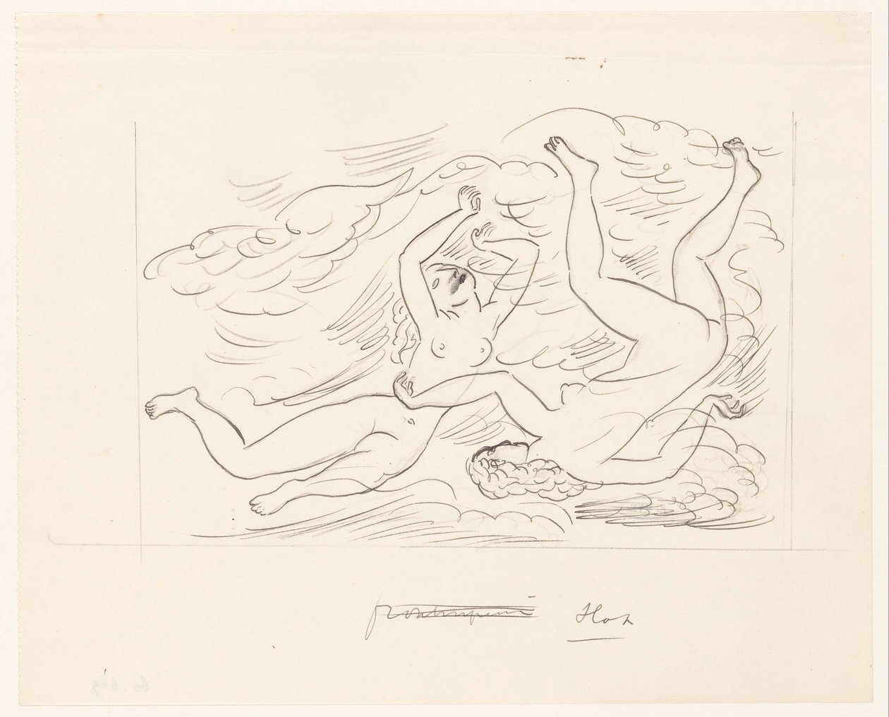 Duas mulheres nuas nadando de Leo Gestel
