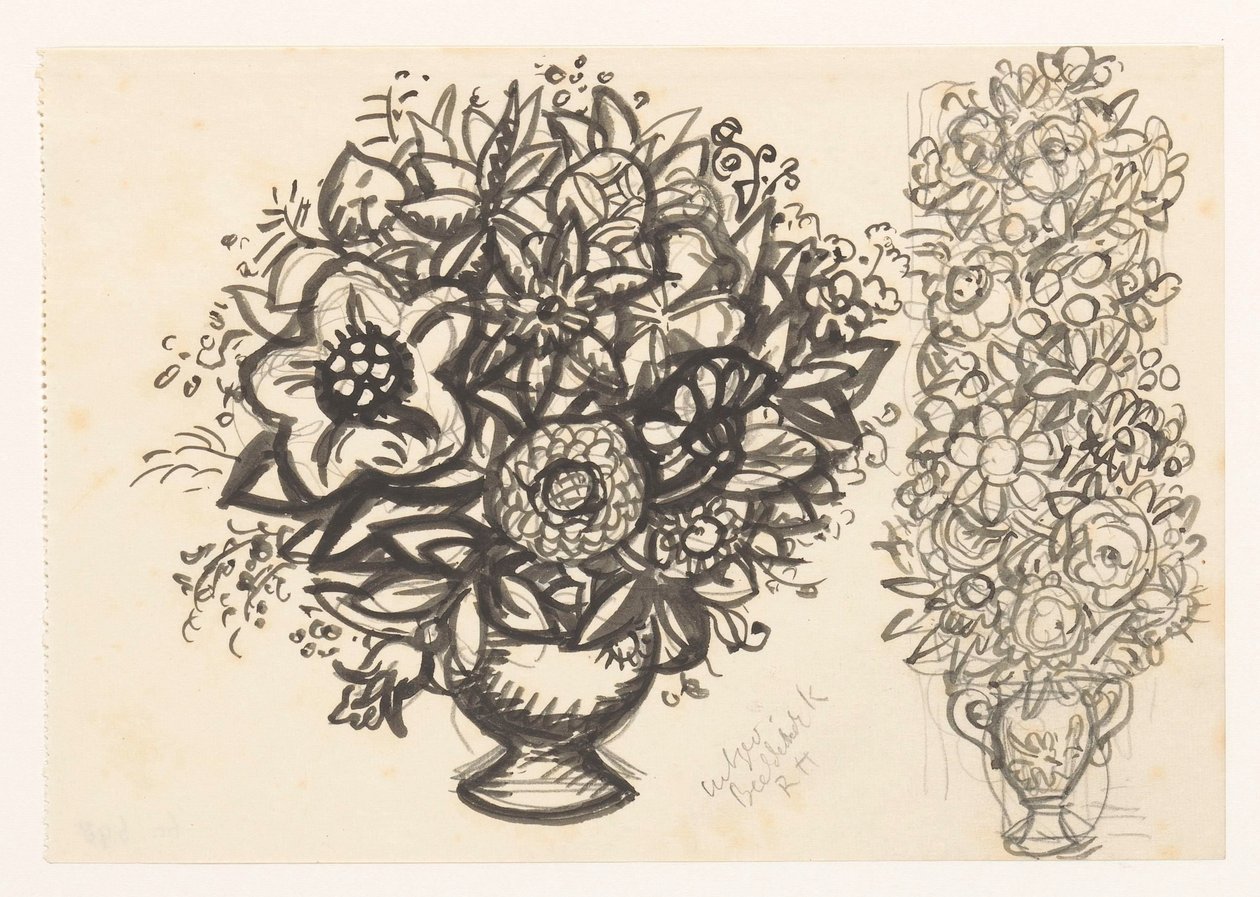 Dois vasos com flores de Leo Gestel