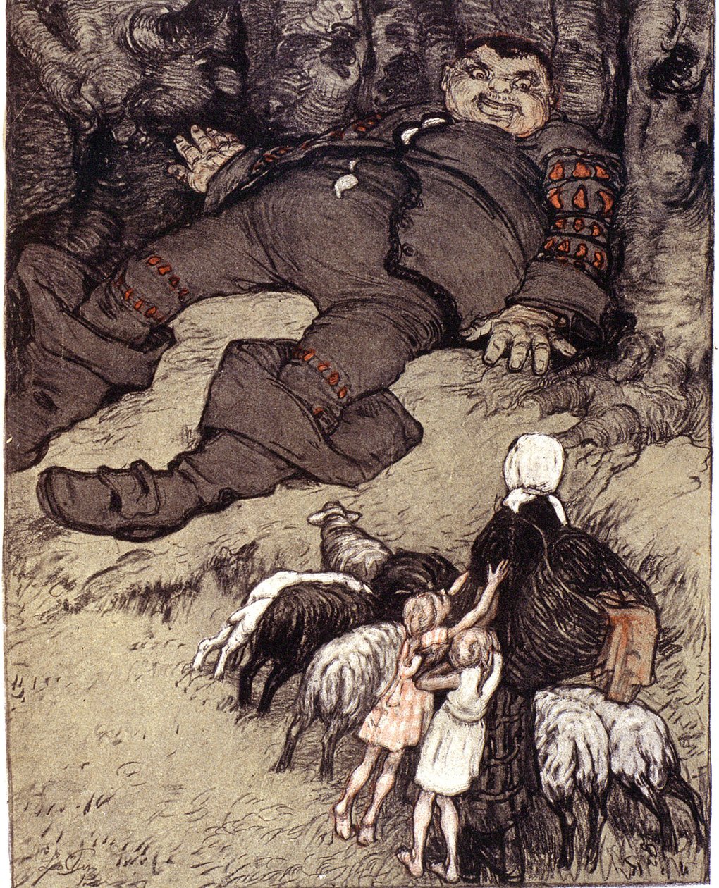 Little Poulet de Perrault. Ilustração de Leo Putz de Leo Putz