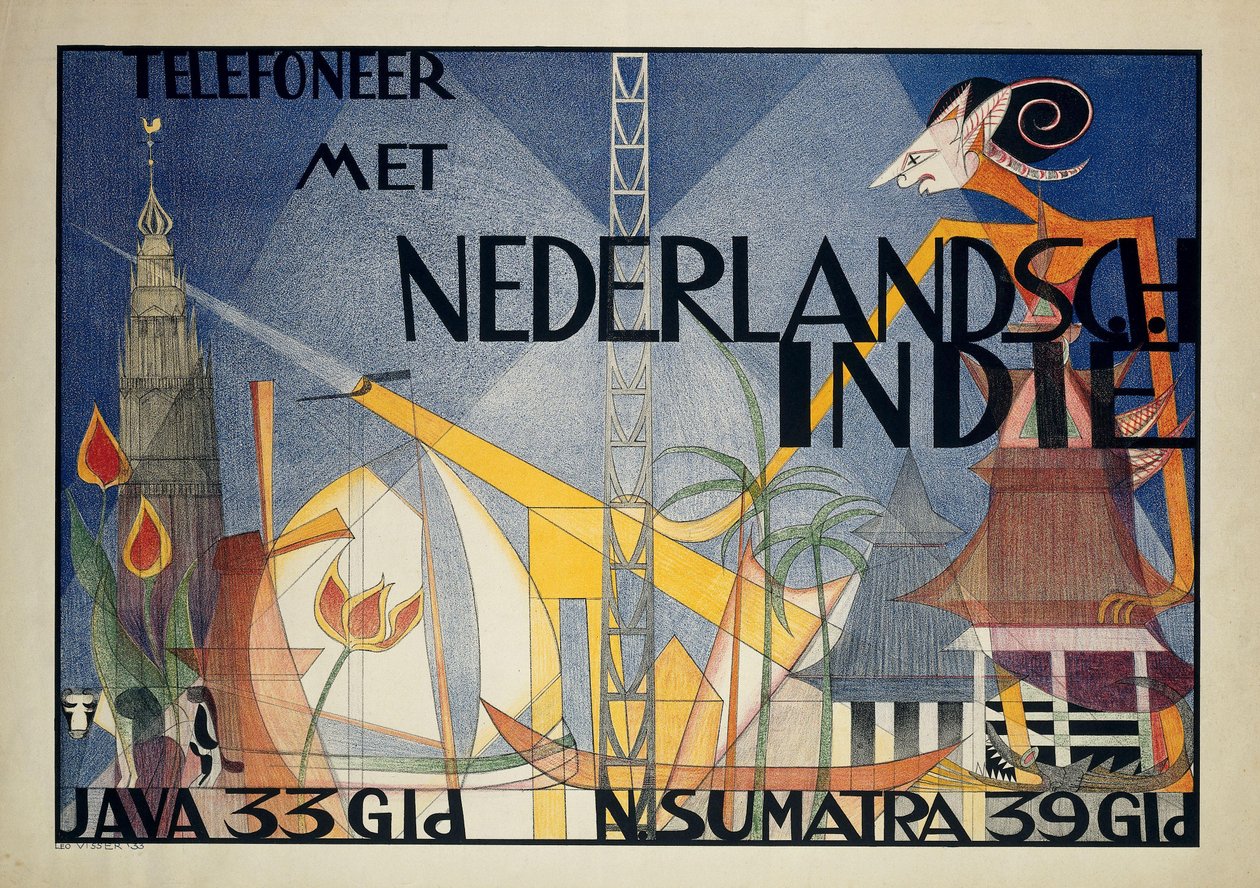 Poster Telefone do Telefone com a Nederlandsch-Indië (Telefone com as Índias Orientais Holandesas)
Telefone com as Índias Orientais Holandesas (...) (título sobre o objecto) de Leo Visser