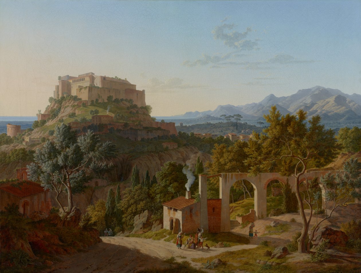 Paisagem com o Castelo de Massa di Carrara de Leo von Klenze