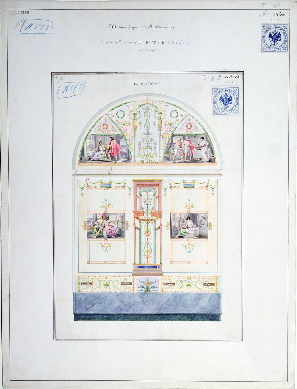 Design mural para o Hermitage, St. Petersburg, c.1840 de Leo von Klenze