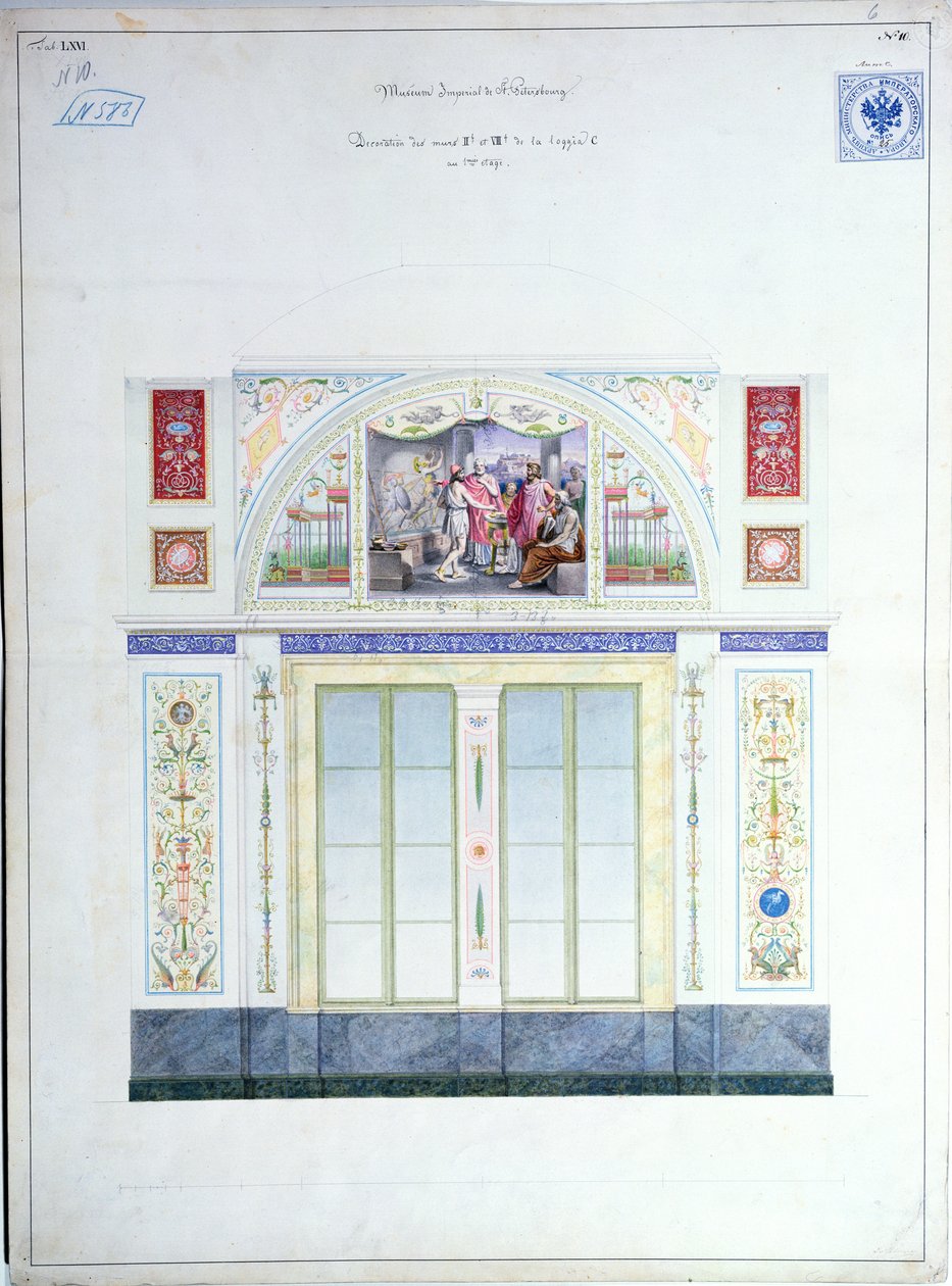 Design mural para o Hermitage, St. Petersburg, c.1840 de Leo von Klenze