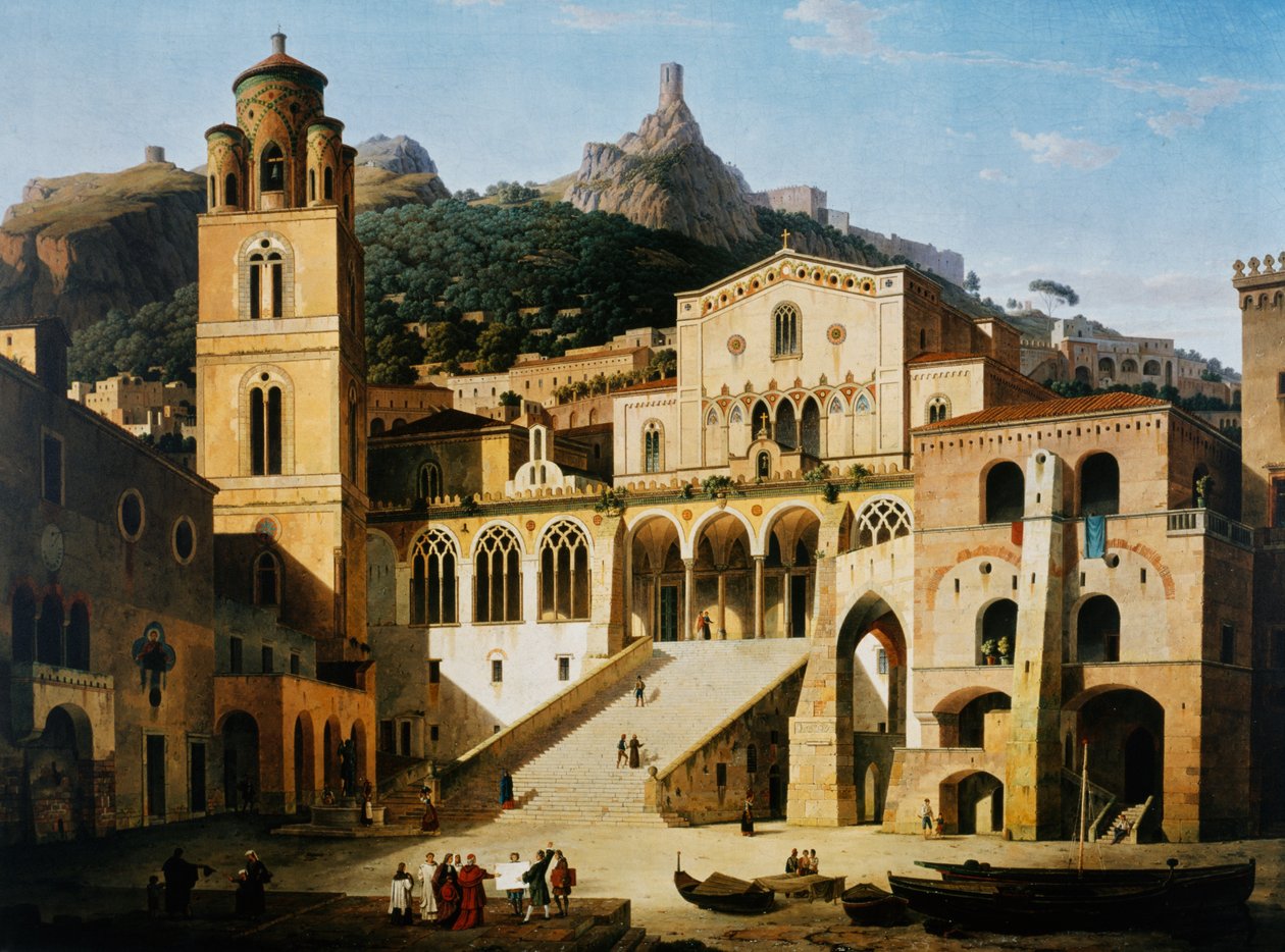 Praça em frente à Catedral de Amalfi de Leo von Klenze