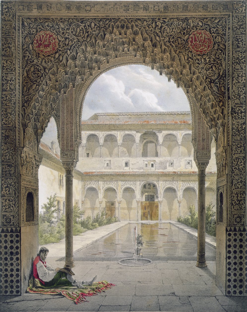 A corte do Alberca no Alhambra, Granada, 1853 de Leon Auguste Asselineau