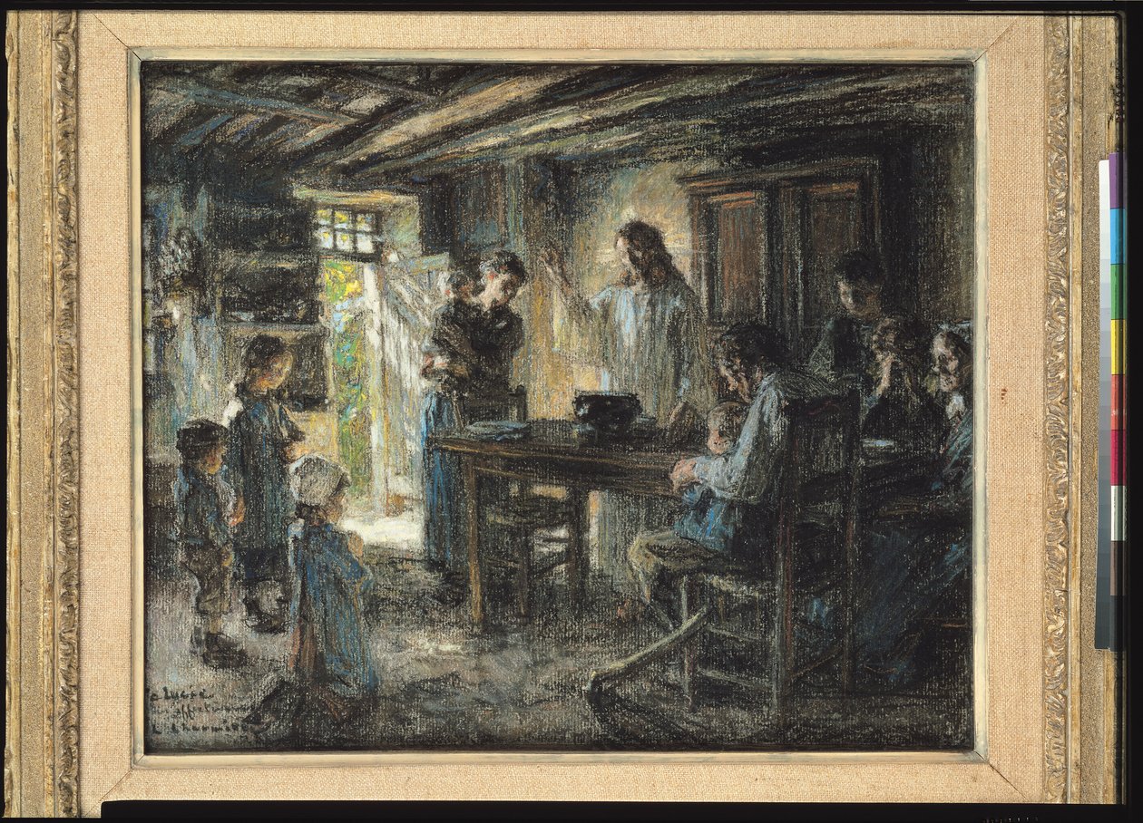 Cristo com os mansos, 1903-04 (pastel sobre papel) de Leon Augustin Lhermitte