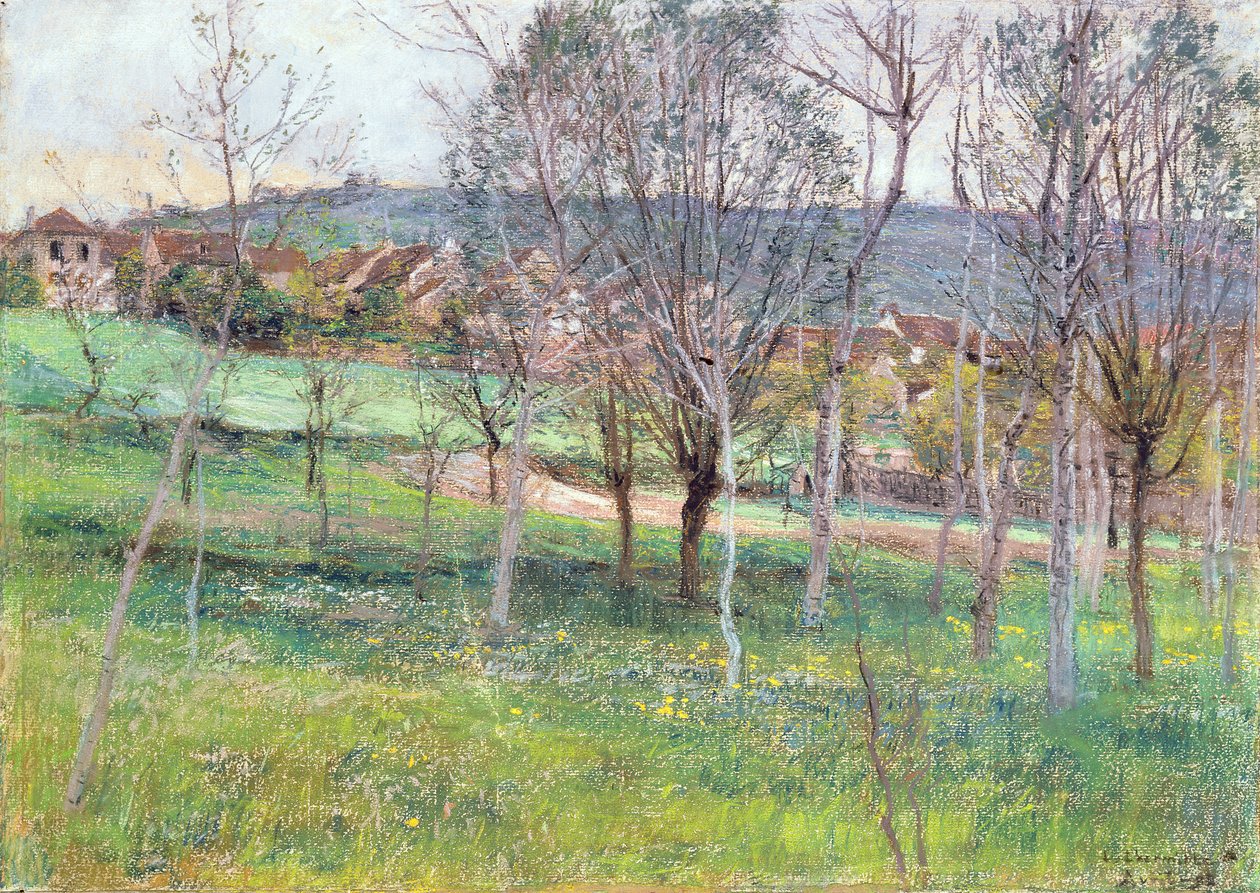 Paisagem no norte da França, c.1892 (pastéis) de Leon Augustin Lhermitte