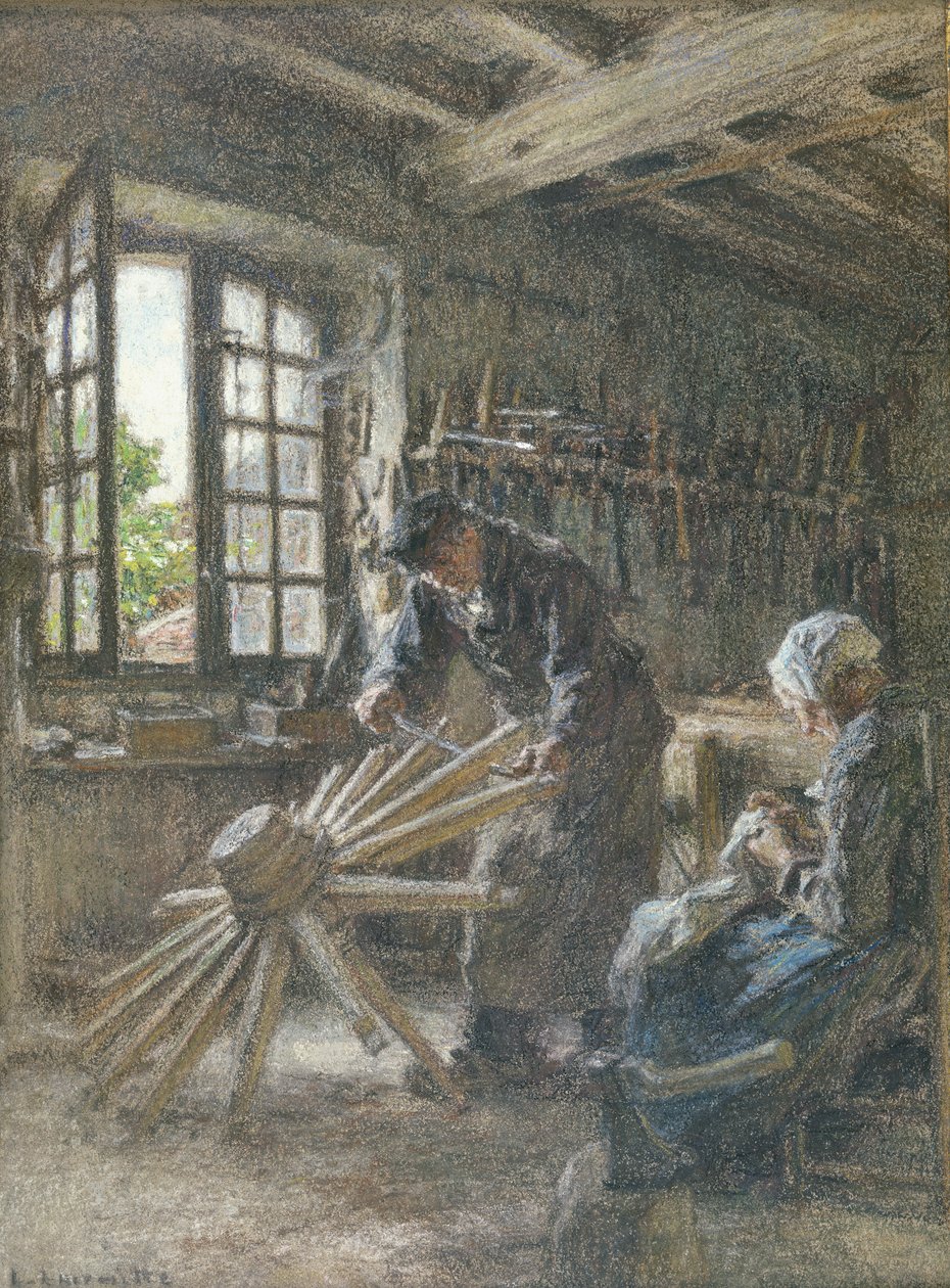 The Old Cartwright e sua esposa, 1897 (pastel sobre papel) de Leon Augustin Lhermitte