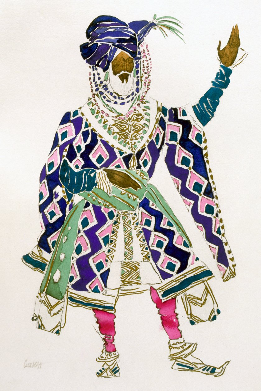 Figurino para um sultão de Leon Bakst