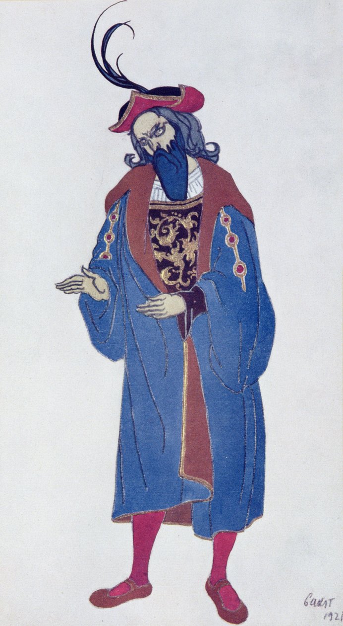 Figurino para Blue-Beard, da Bela Adormecida, 1921 de Leon Bakst