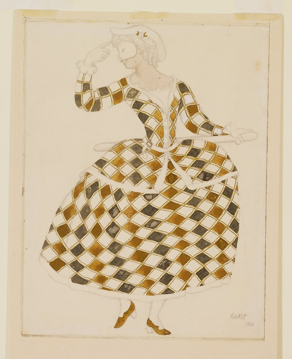 Figurino para Columbine, de A Bela Adormecida, 1921 de Leon Bakst