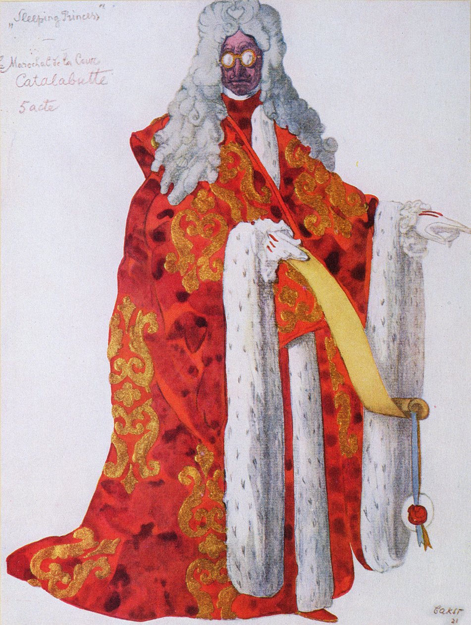 Figurino para o Marechal Cantalabutte, da Bela Adormecida, 1921 de Leon Bakst