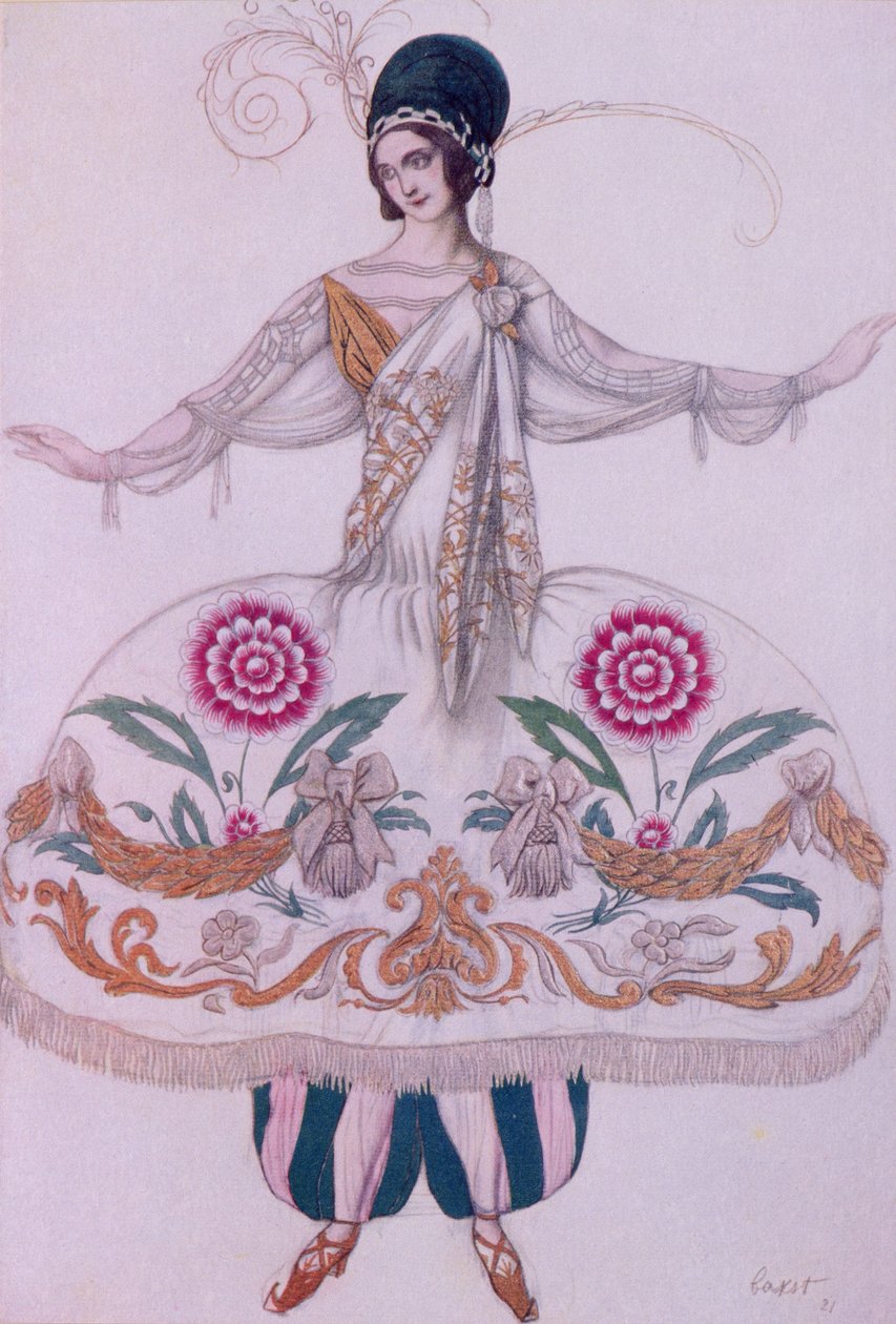 Figurinos de Scheherazade, da Bela Adormecida, 1921 de Leon Bakst