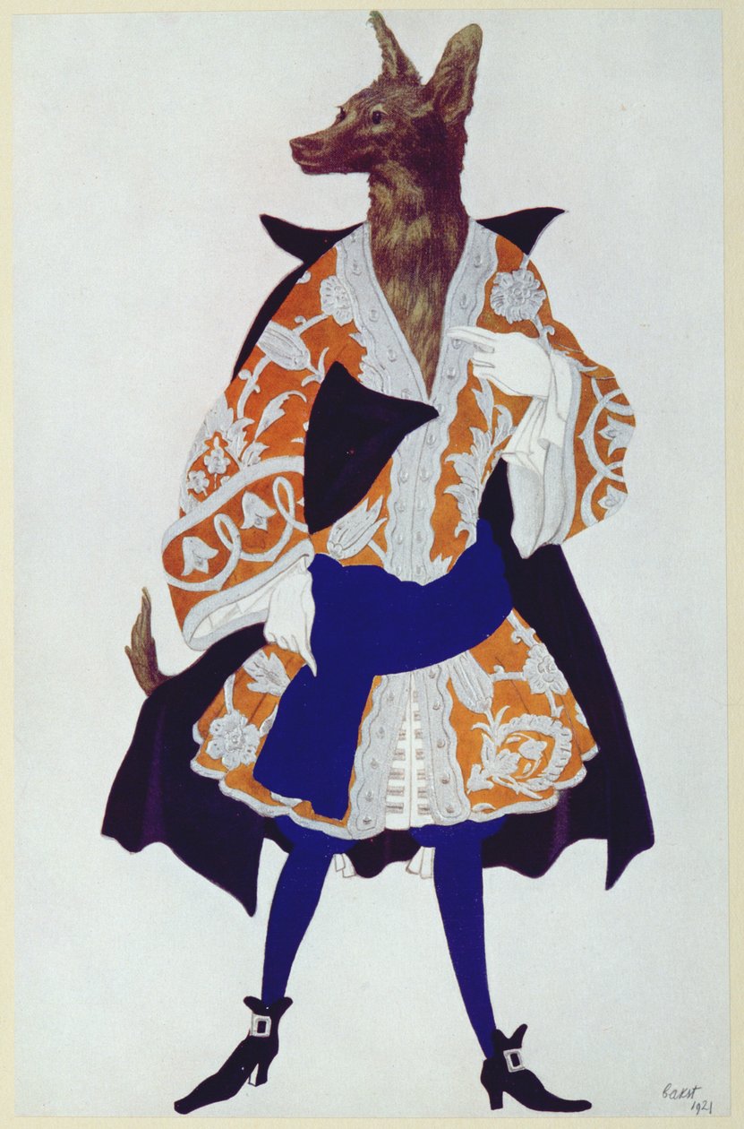 Figurinos para The Wolf, de A Bela Adormecida, 1921 de Leon Bakst