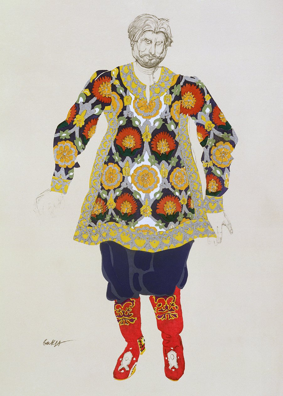 Figurino para homem, de Sadko, 1917 de Leon Bakst
