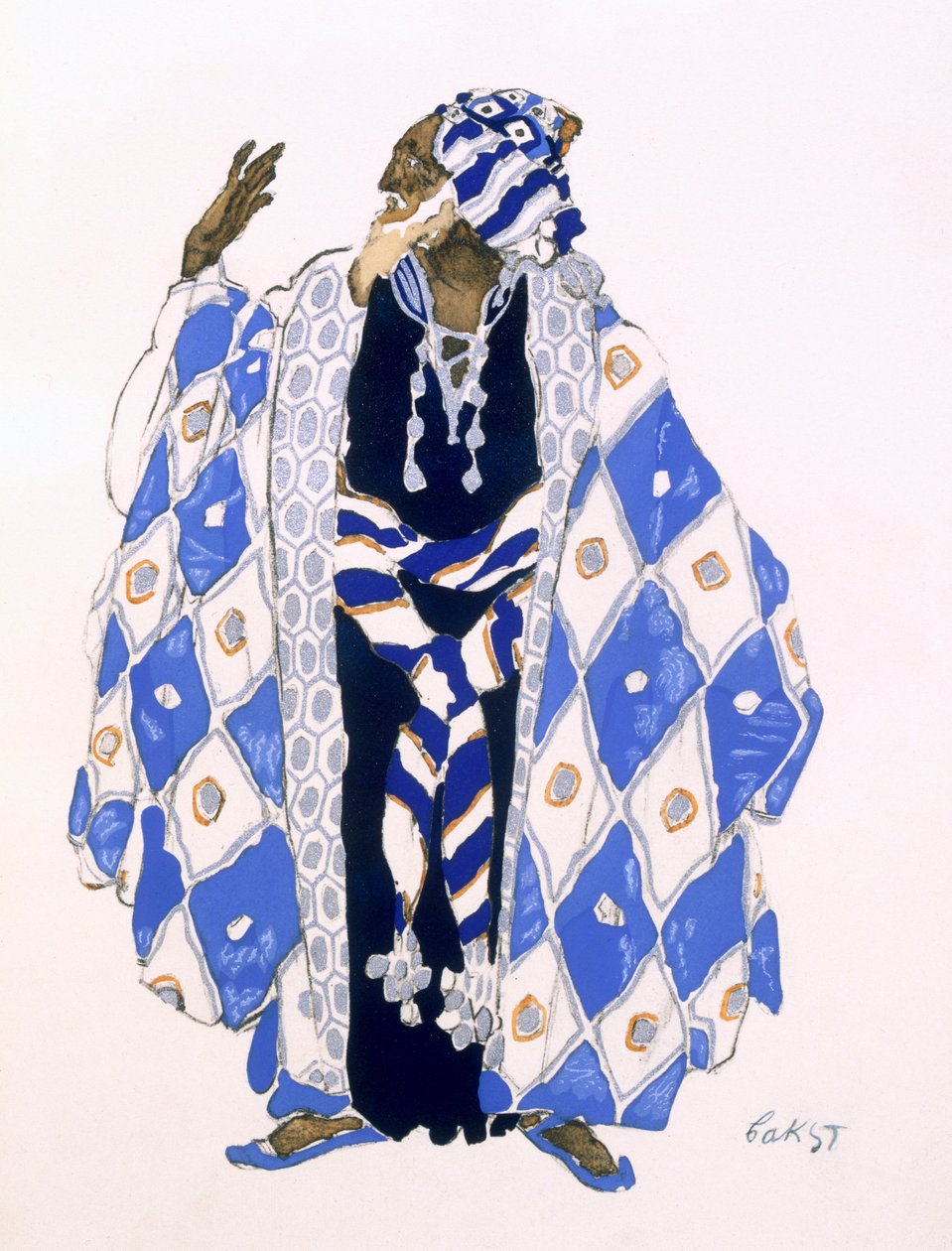 Figurinos de um velho para &39;O Martírio de São Sebastião&39; de Gabriele d&39;Annunzio (1863-1938) c.1911 de Leon Bakst