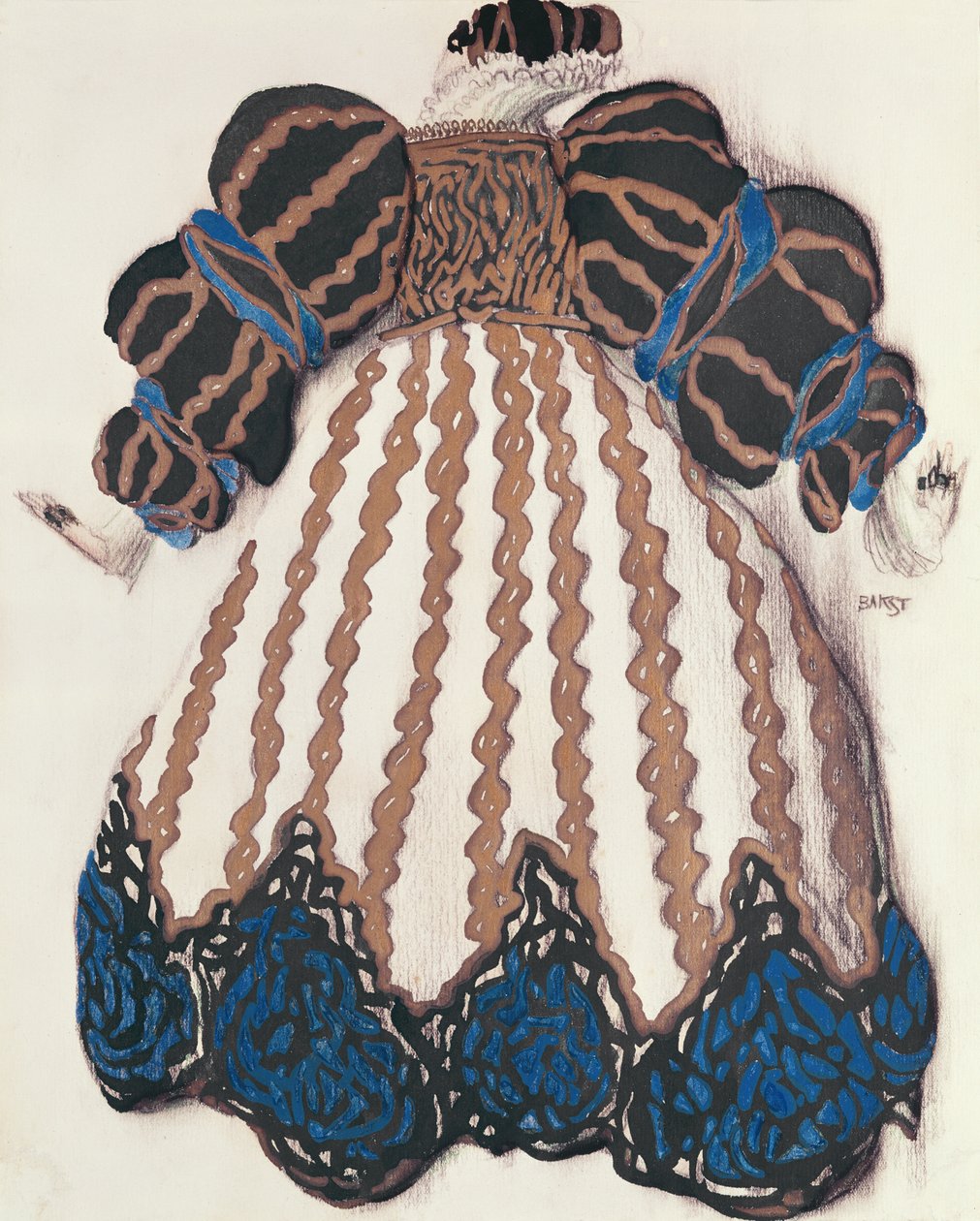 Figurino para o ballet &39;La Legende de Joseph&39;, 1914 (carvão e guache sobre papel) de Leon Bakst