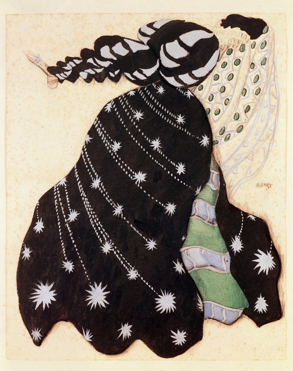 Figurino para o ballet &39;La Legende de Joseph&39;, 1914 (carvão e guache sobre papel) de Leon Bakst