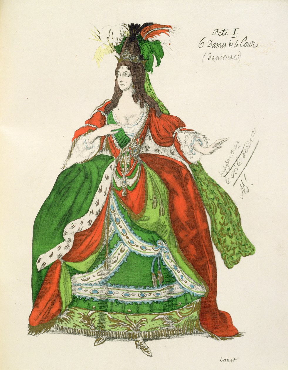 Traje para uma cortesã e dançarina, de Sleeping Beauty, 1921 de Leon Bakst
