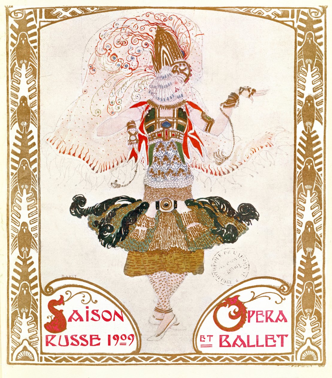 Capa de um programa para a Temporada Russa de Ópera e Ballet, 1909 de Leon Bakst