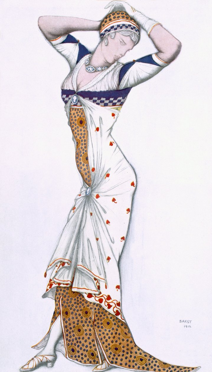 Design de uma fantasia de traje moderno, 1912 de Leon Bakst