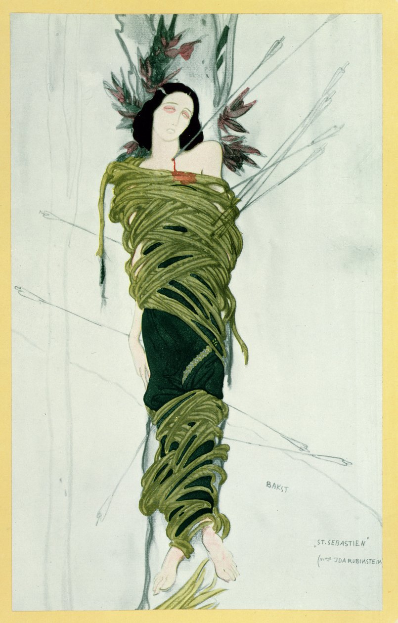 Ida Lvovna Rubinstein (c.1885-1960) em O Mártir de São Sebastião, c.1911-22 de Leon Bakst