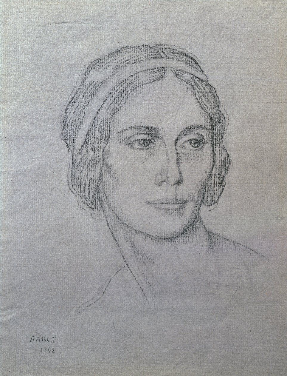 Retrato de Anna Pavlova (1881-1931), 1908 (carvão sobre papel) de Leon Bakst