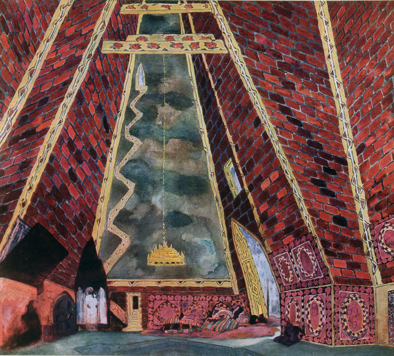 Cenário para Thamar, 1912 de Leon Bakst
