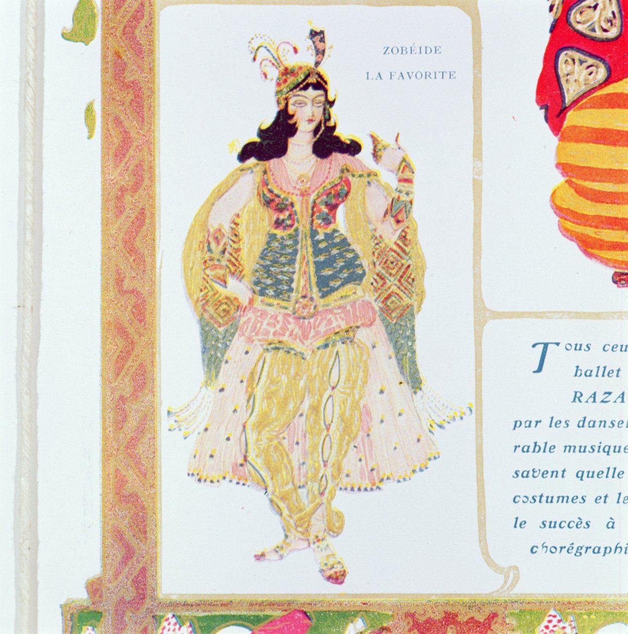 Zobeide, a concubina favorita e líder do harém de Shariar, figurino para a produção do ballet &39;Scheherazade&39; de Diaghilev, 1910 de Leon Bakst