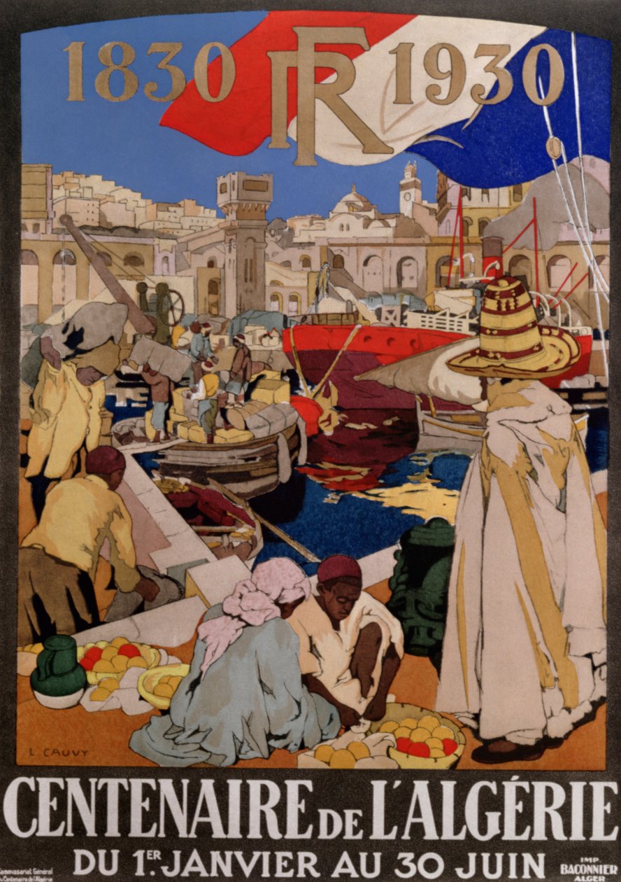 Cartaz publicitário do centenário da Argélia (1830-1930), 1930 de Leon Cauvy