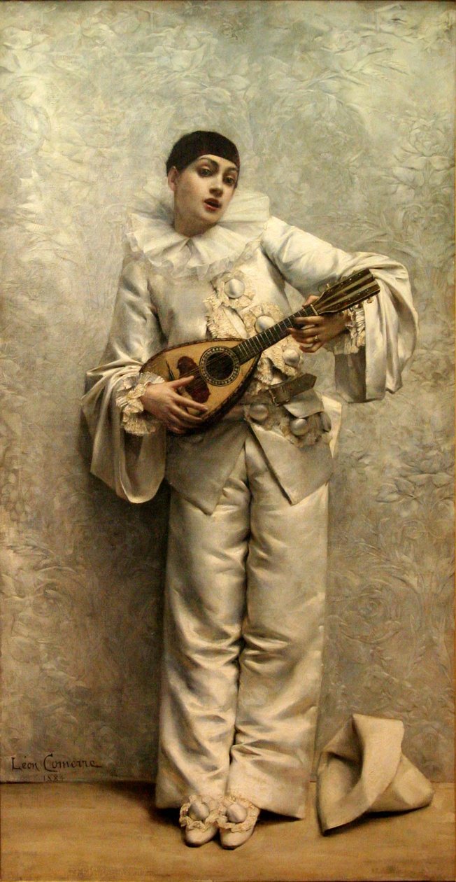 Pierrot jogando bandolim de Leon Francois Comerre