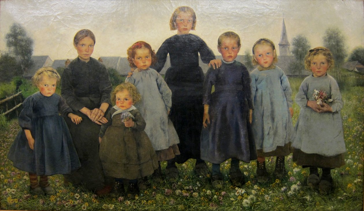 As meninas da série As idades do compatriota de Léon Frédéric