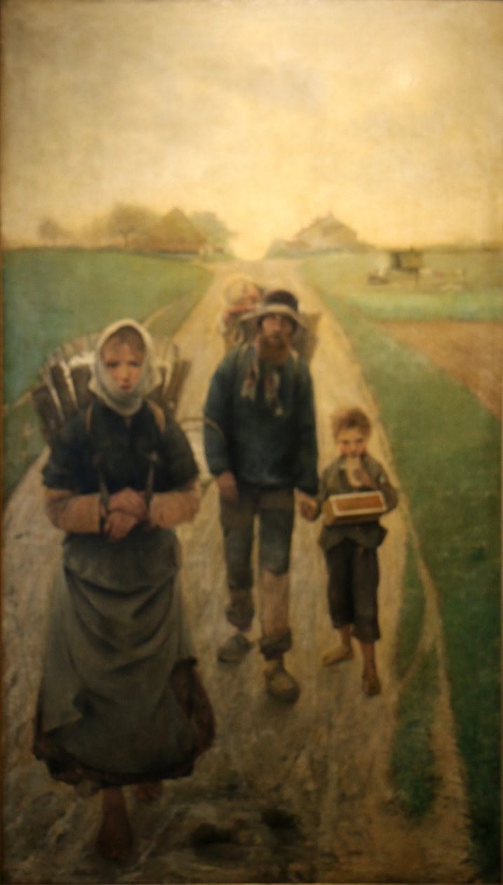Os negros de craie-Le matinnEnglish: Os vendedores de giz-Na manhãnNetherlands: The Chalk Sellers-Morgenolfbrekern de Léon Frédéric