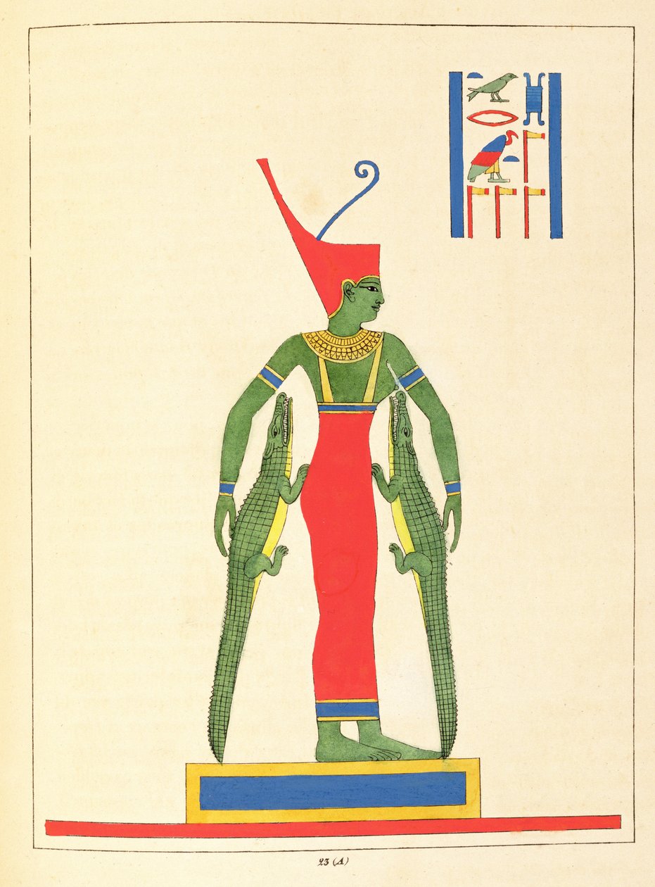 A deusa Neith, ilustração do panteão egípcio: coleção de personagens mitológicos do Egito Antigo por Jean-François Champollion, publicado em 1823-25 de Leon Jean Joseph Dubois