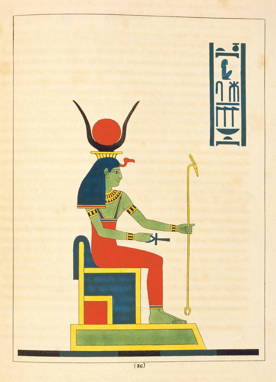 A deusa Nut, ilustração do panteão egípcio: coleção de personagens mitológicos do Egito Antigo por Jean-François Champollion, publicado em 1823-25 de Leon Jean Joseph Dubois