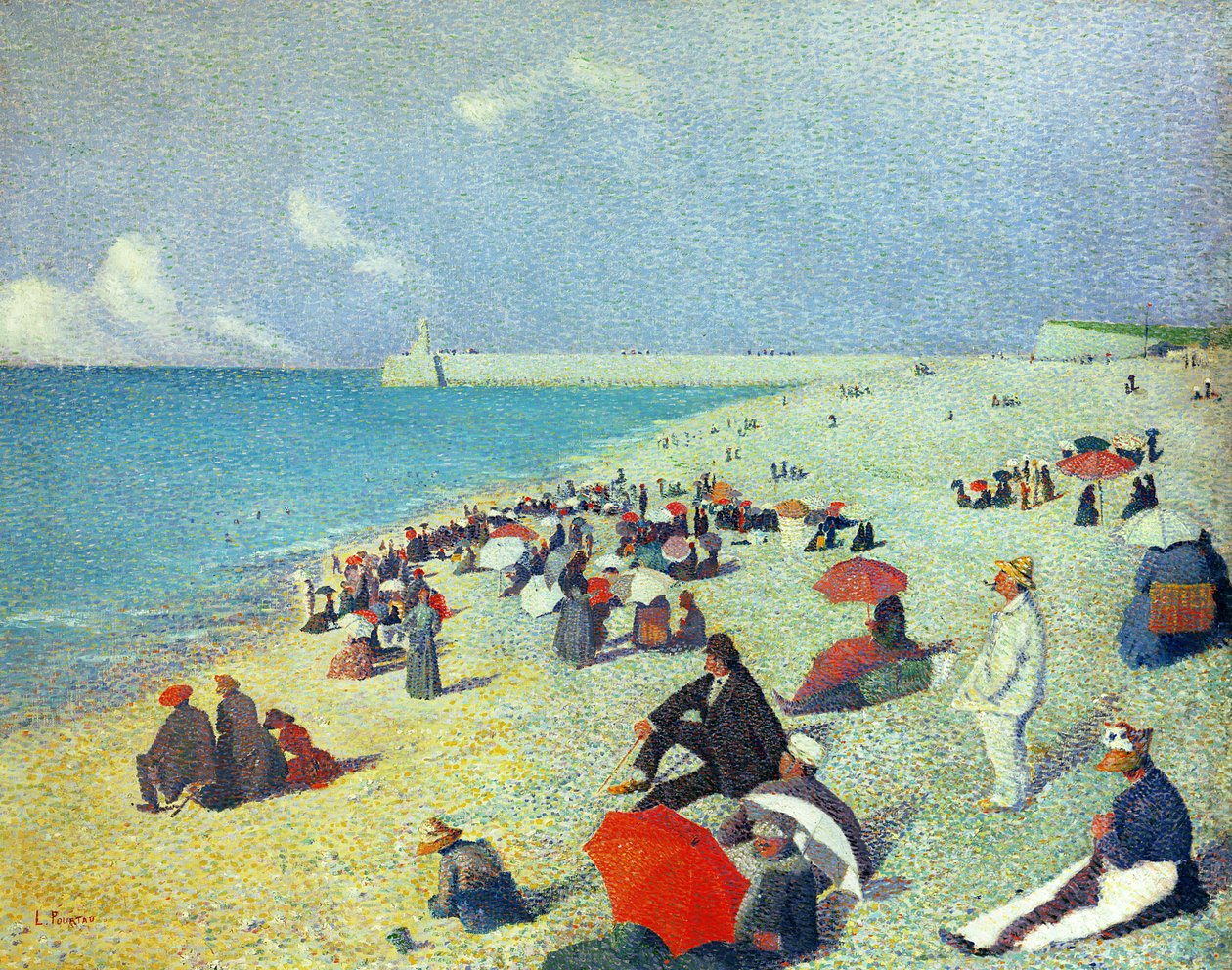Na praia de Leon Pourtau