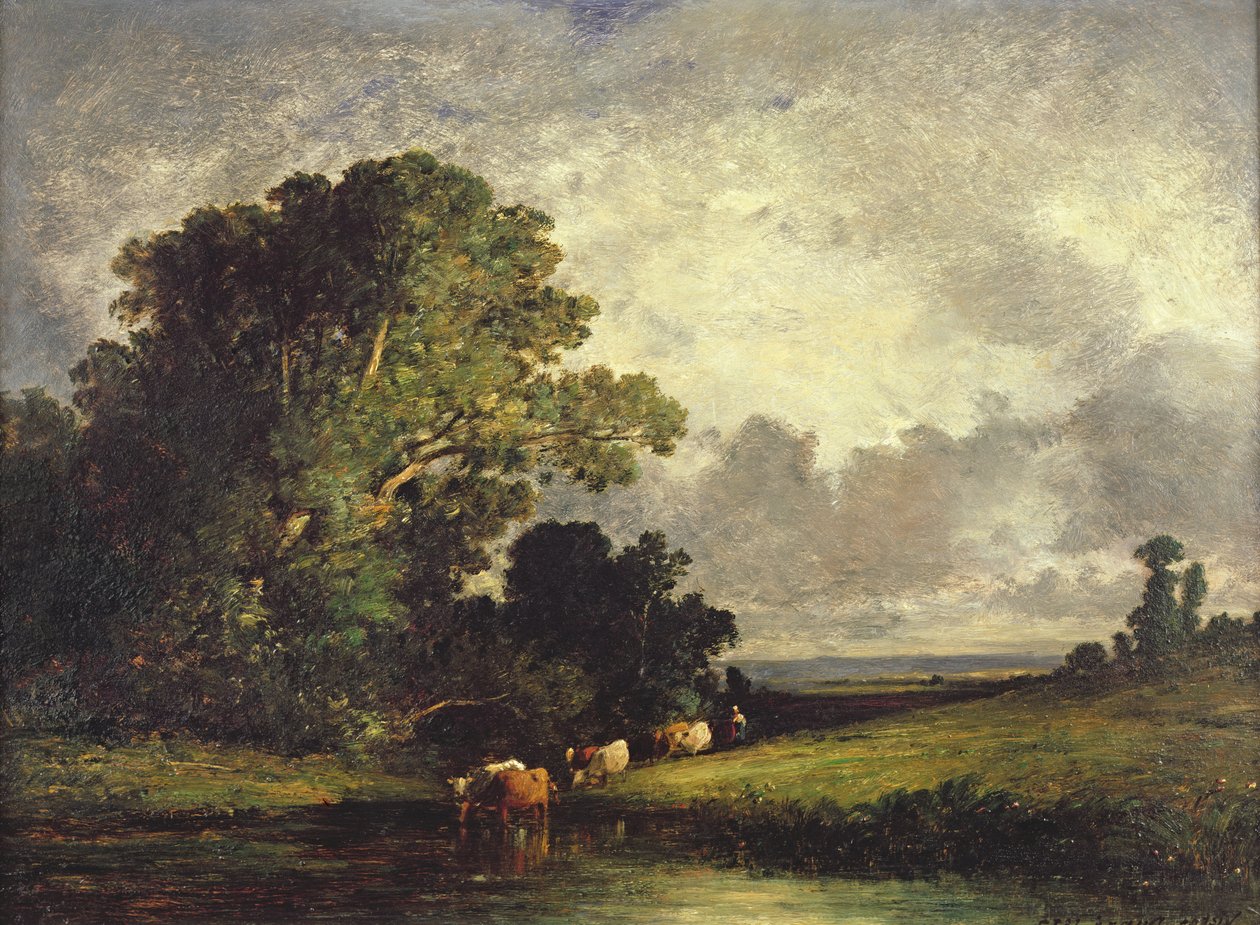 O lugar molhando, Fontainebleau de Leon Victor Dupre