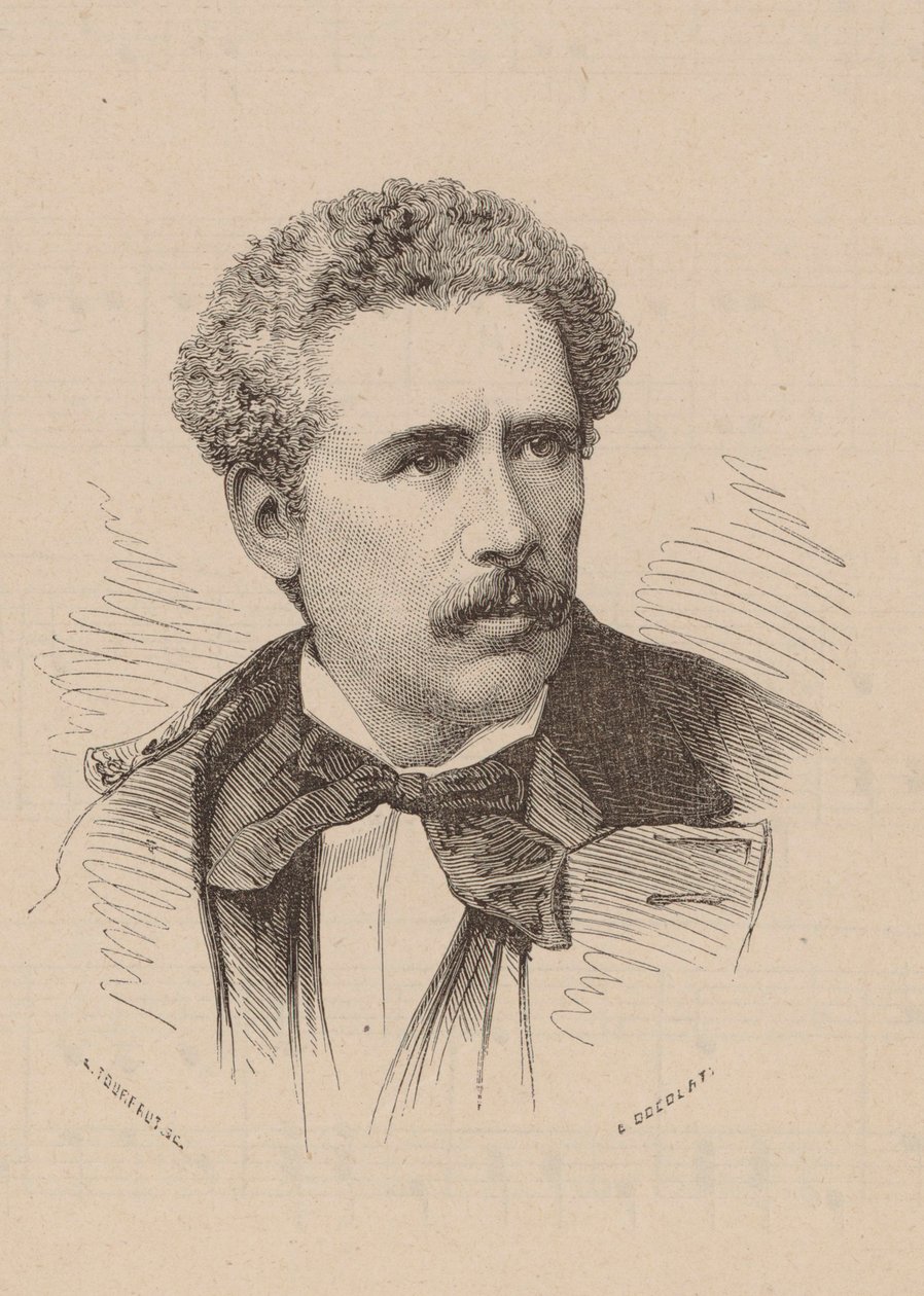 Retrato do Compositor Olivier Métra 1830-1889. de Leon Alexandre Tourfaut