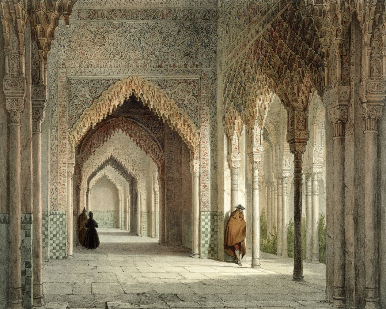 Sala do Tribunal da Alhambra, Granada, 1853 de Leon Auguste Asselineau