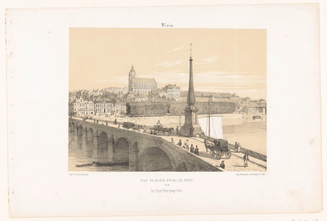 Vista de Blois a partir da ponte
Vue de Blois prise du pont (título sobre o objecto)
França Contemporânea (título da série)
La France de nos jours (título da série) de Leon Auguste Asselineau