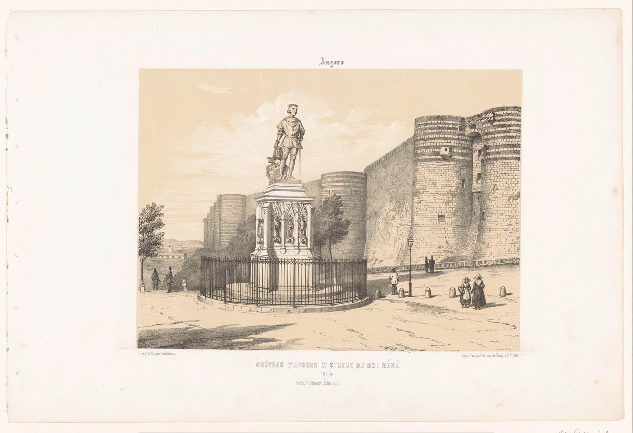 Vista da estátua de René I de Anjou e do castelo de Angers
Raiva. Château d