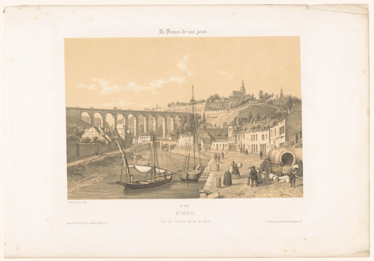Vista do viaduto Dinan do cais
Dinan. Vue du viaduc prise du quai (título sobre o objecto)
França Contemporânea (título da série)
La France de nos jours (título da série sobre o objecto) de Leon Auguste Asselineau
