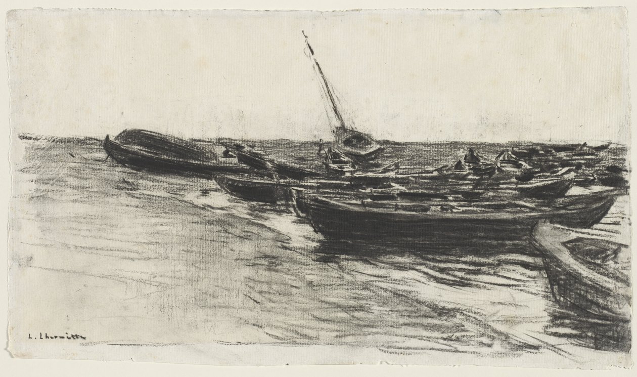 Barcos na praia, c. 187481. de Leon Augustin Lhermitte