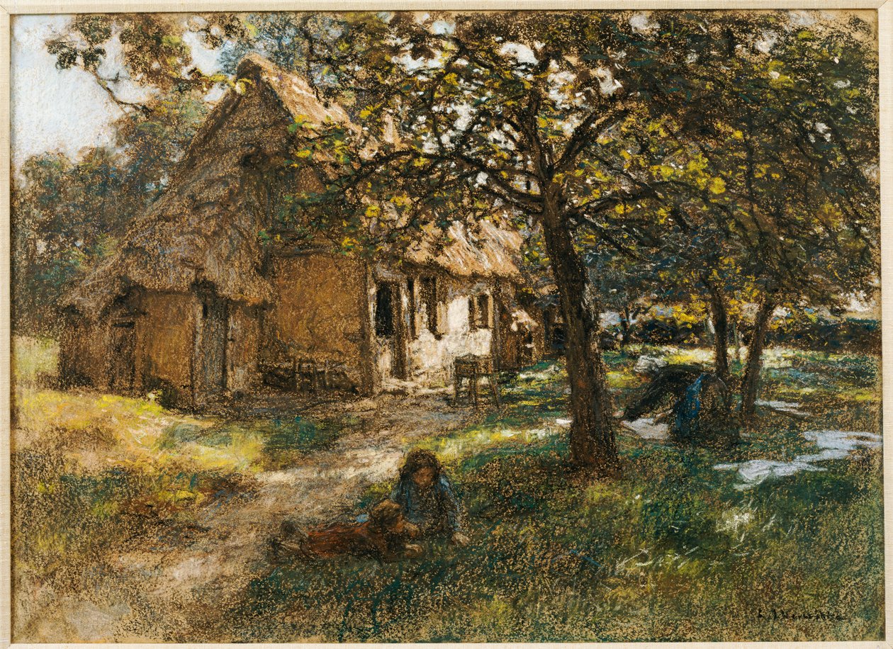 Casa de campo, Normandia, 1900 de Leon Augustin Lhermitte