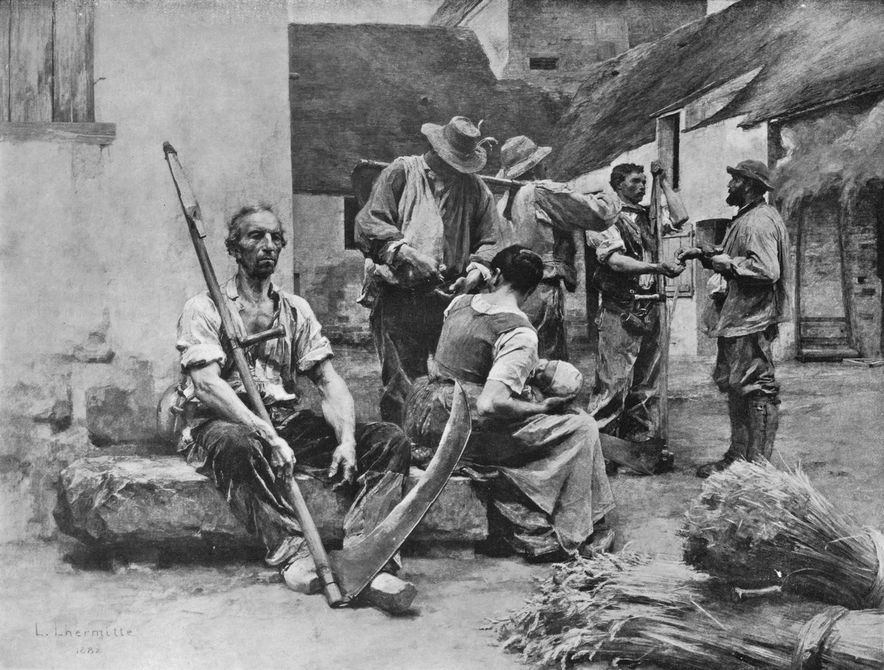 Pagando as colheitadeiras, 1882, 1911 de Leon Augustin Lhermitte
