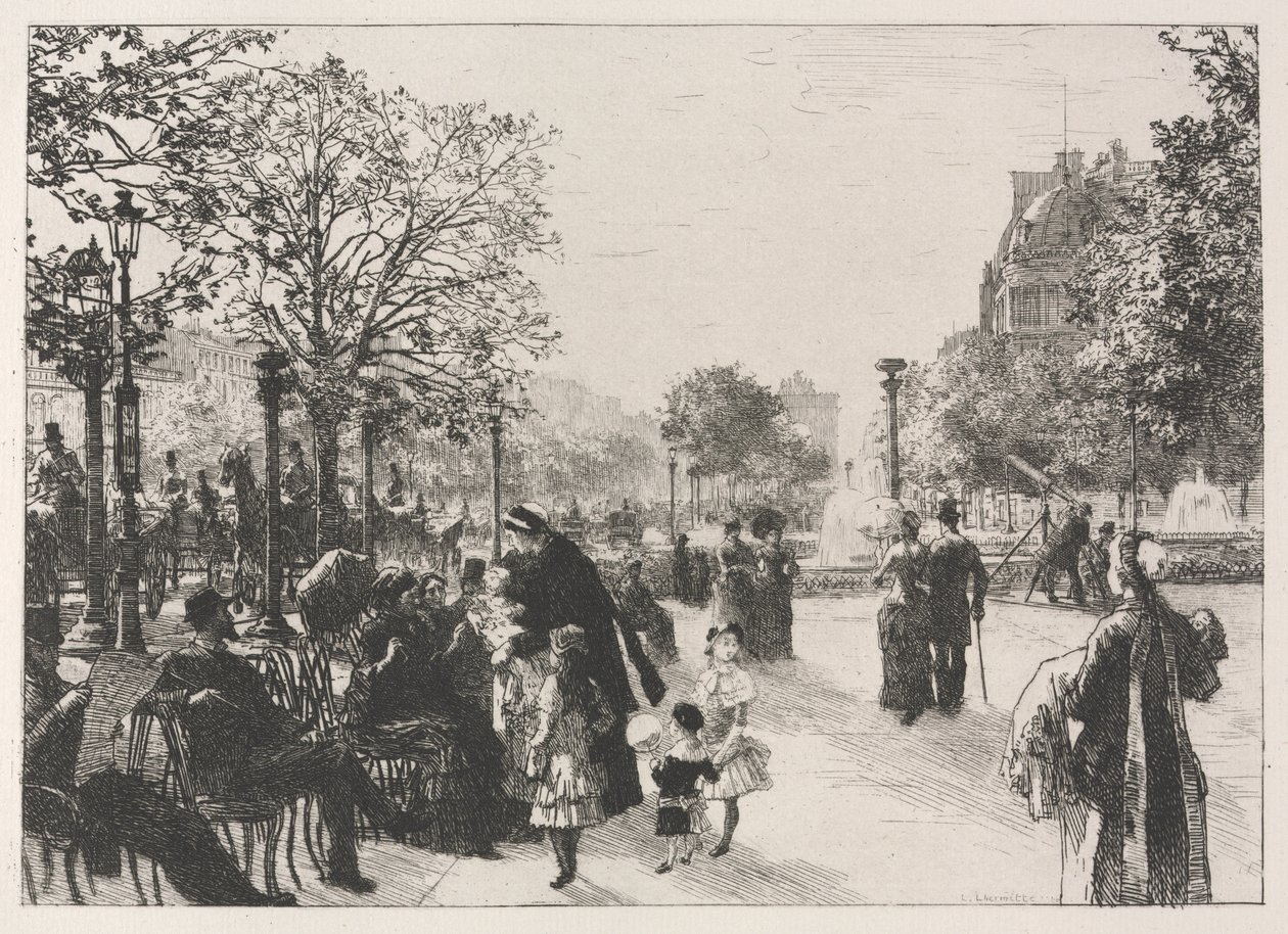 Jardins das Tulherias de Leon Augustin Lhermitte