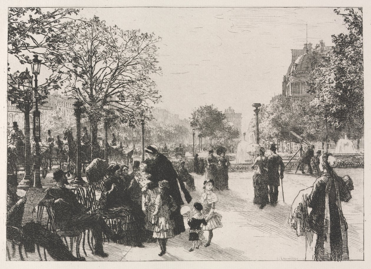 Jardins das Tulherias. de Leon Augustin Lhermitte