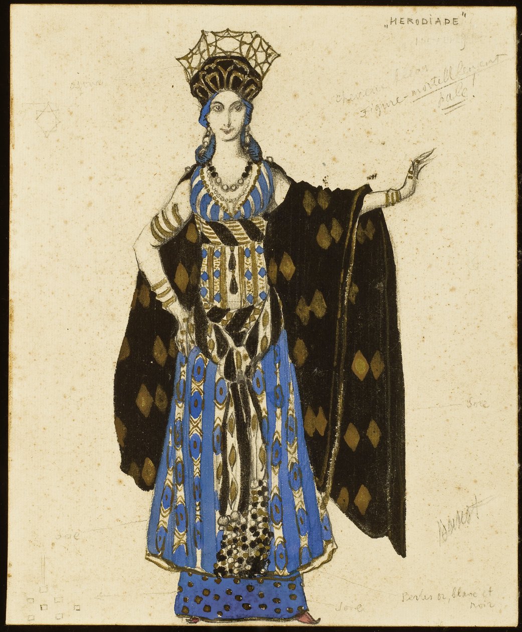 Um figurino de "Salomé", Herodias de Leon Bakst