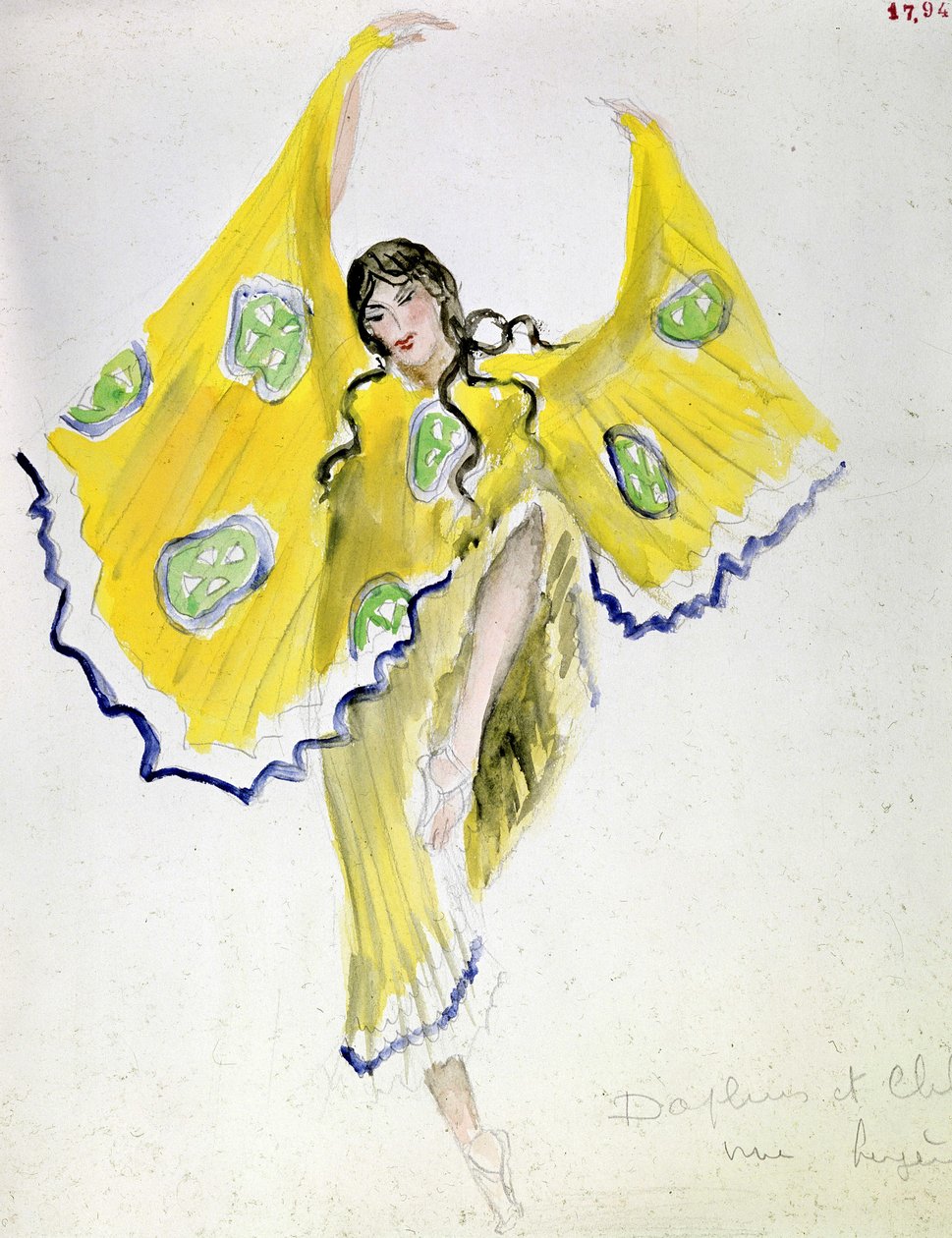 Uma pastora de Bakst: fantasia de "Daphnis and Chloé" de Michel Fokine de Leon Bakst